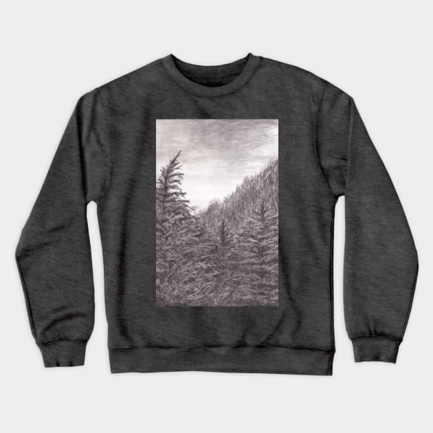 Dark Forest and grey sky Crewneck Sweatshirt by hicksi7